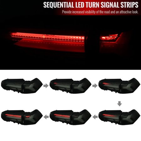 Spec-D Tuning LED TAIL LIGHTS WITH SEQUENTIAL TURN SIGNAL, 2PK LT-RAV419BBLED-SQ-TM